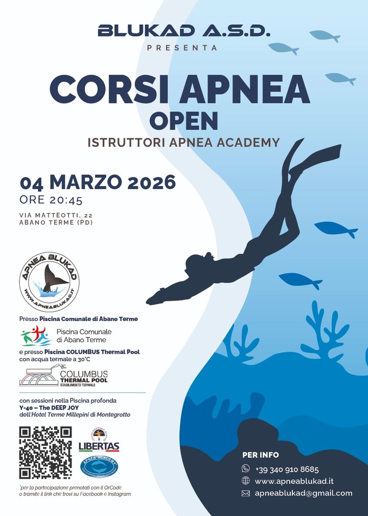 Apnea BluKAD presenta il nuovo Corso OPEN 2026 Apnea BluKAD presenta il nuovo Corso OPEN 2026